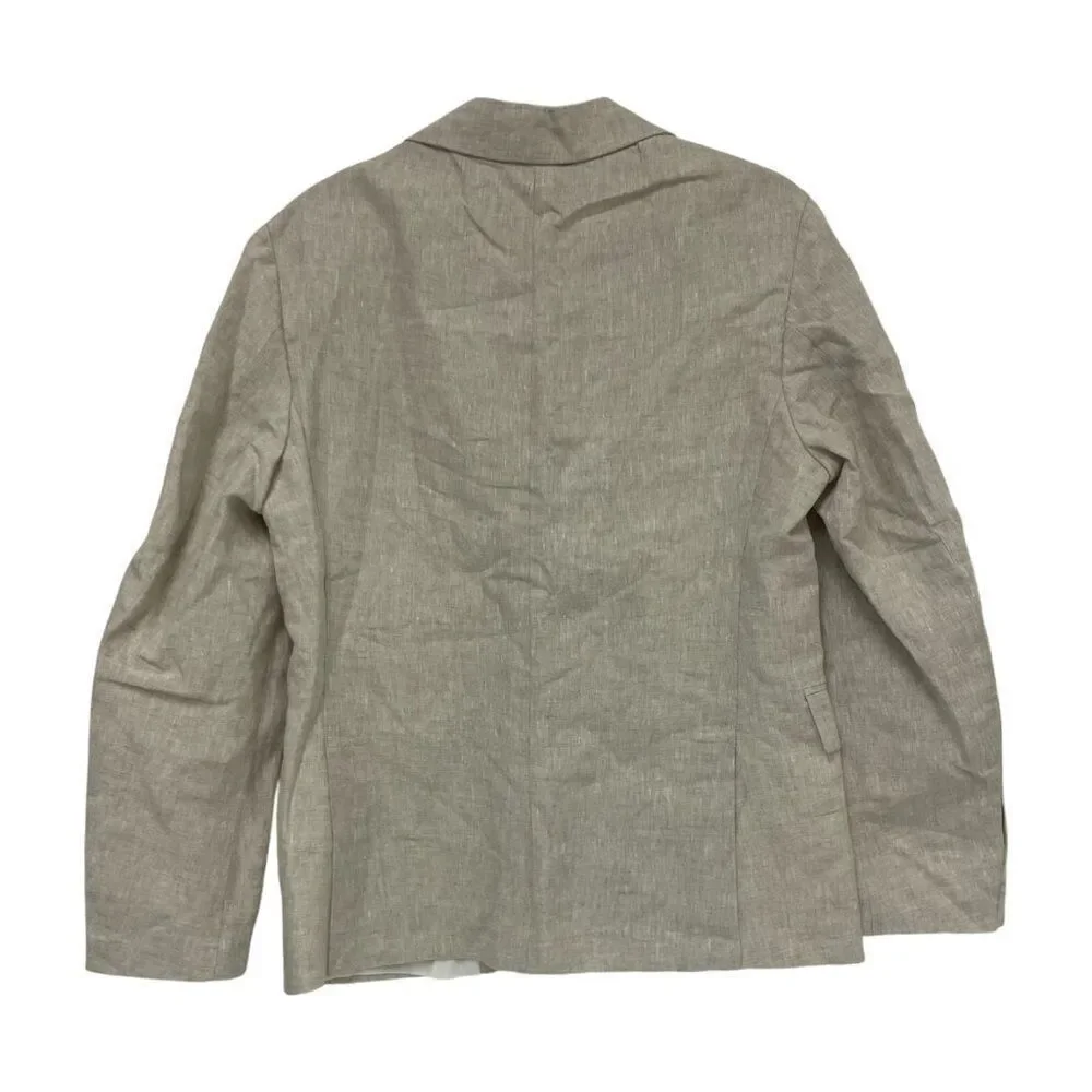 Zara Mens Blazer Suit Jacket EU 46 US 36 Beige 100 Linen sport coat 4299/333 NWT